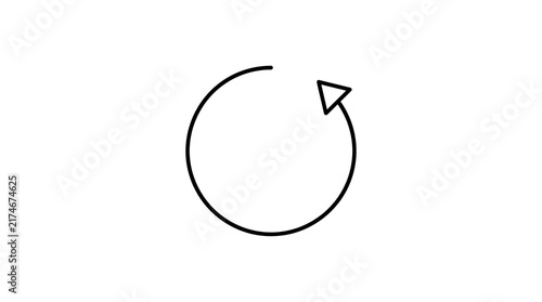 Obraz na płótnie Circular reload arrow symbol indicating refresh or update action with circular rotation minimalist interface software application