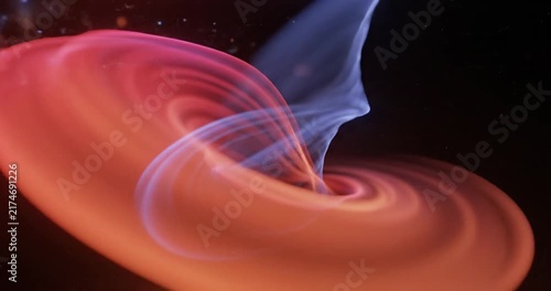  Animated Abstract neon gradient scene with glowing red orange and blue light on a dark background modern futuristic background for technology branding and digital design 3d render illustration. 4K
