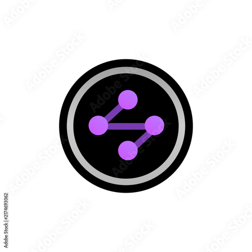 Obraz na płótnie SYN, Synapse coin flat design icon logo