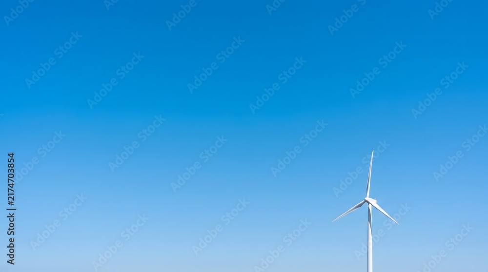 Fototapeta premium Wind Turbine Against Clear Sky for Renewable Energy
