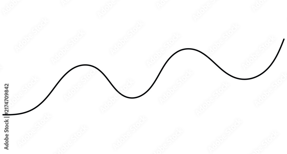 Fototapeta premium Wave continuous one line art featuring editable stroke for modern minimalist vector design