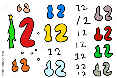 絵文字　数字　12セット