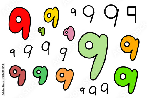 絵文字　数字　9セット