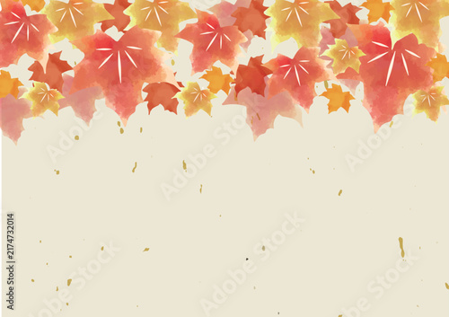 紅葉の水彩背景