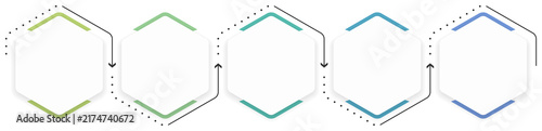 Infographic template with five hexagonal elements