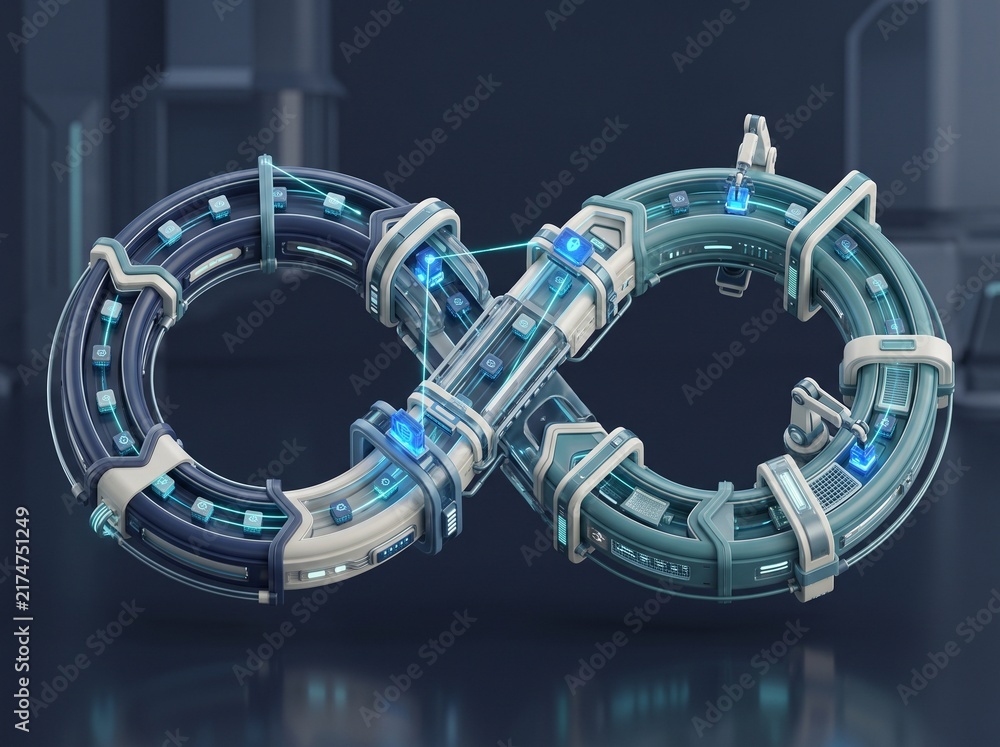 Naklejka premium DevSecOps Pipeline With Integrated Security Checkpoints and Automated Code Protection