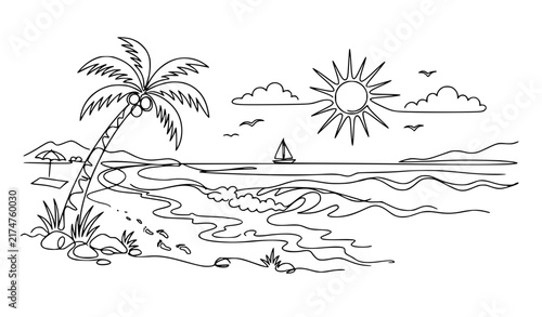 summer beach vector illustration