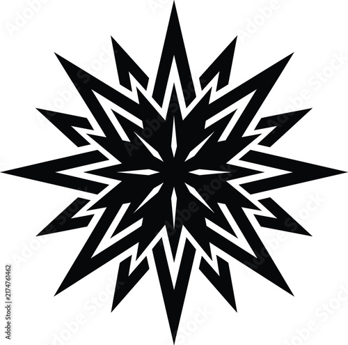 Abstract Geometric Multi Point Starburst Vector Design