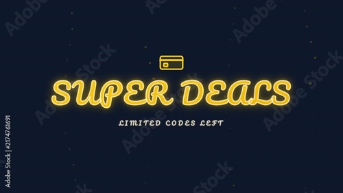 Super deals text and glowing percentage signs for sales promotion