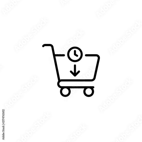 Abandoned Shopping Cart Line Icon Vector