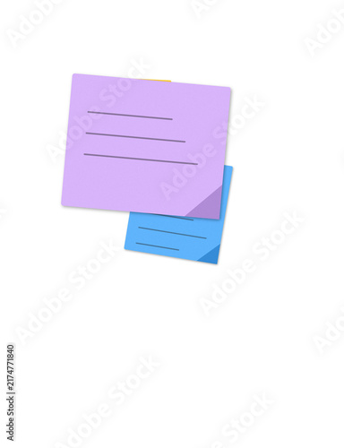 Flat filled sticky notes illustration for office and productivity design