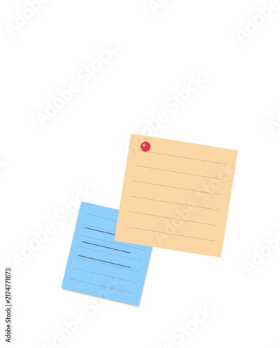 Flat filled sticky notes illustration for office and reminder designs