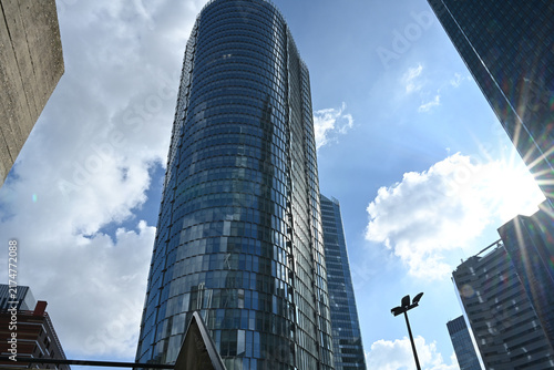 Modern Glass Skyscraper in La Défense Paris.