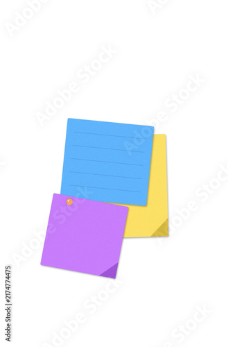 Flat filled sticky notes illustration for office organization