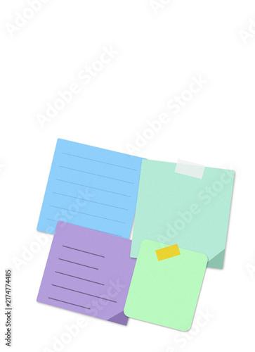 Flat filled sticky notes illustration for office organization design