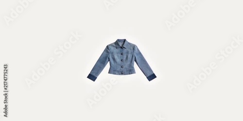 Classic blue denim jacket with front buttons and folded cuffs jean jacket womens jacket casual outerwear buttoned jacket collared jacket