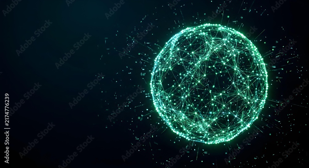 Fototapeta premium Artificial Intelligence Neural Network Digital Concept