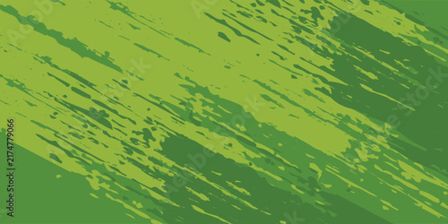 Abstract green diagonal brush stroke grunge texture background. Distressed paint pattern overlay backdrop vector illustration design.
