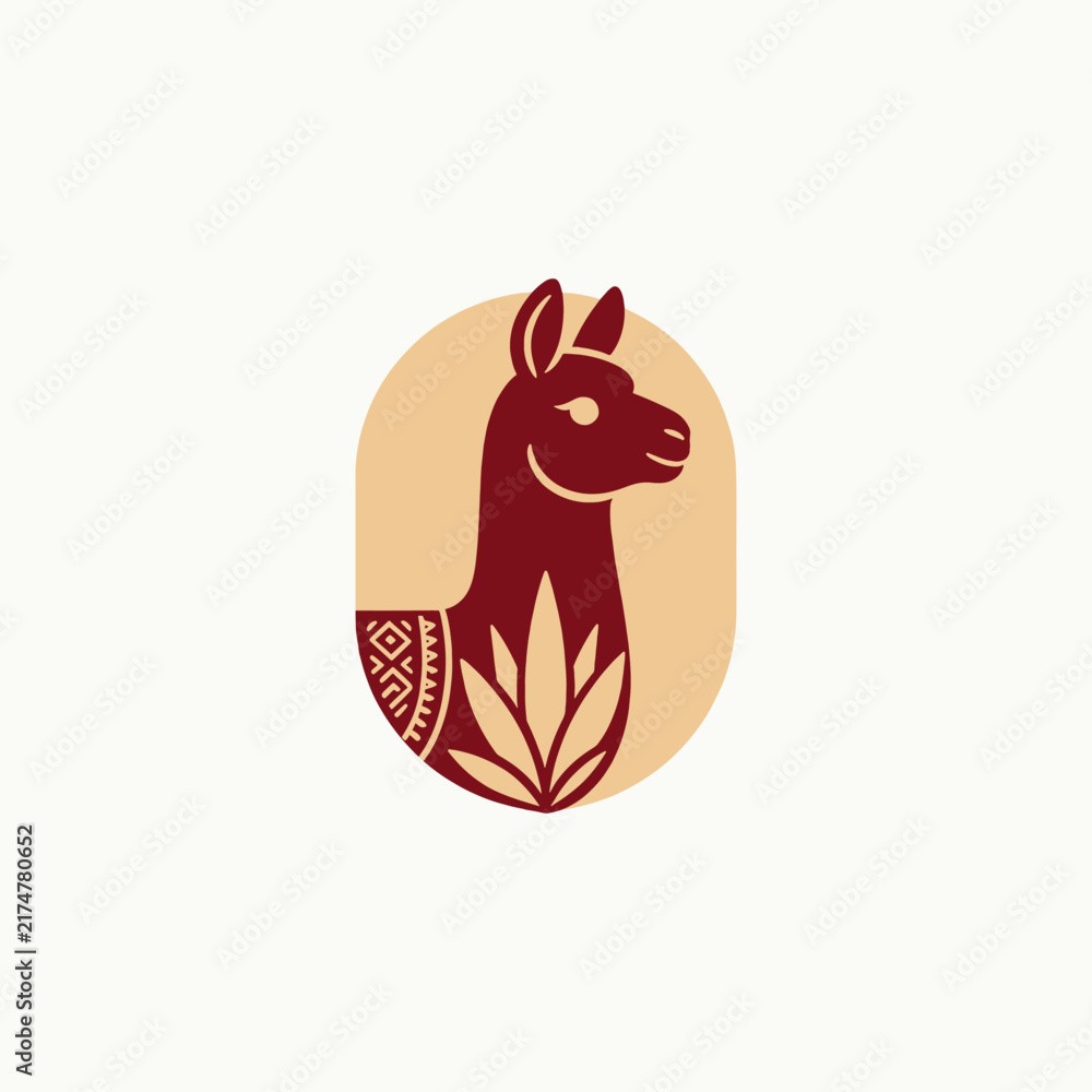 Naklejka premium Creative Llama Logo