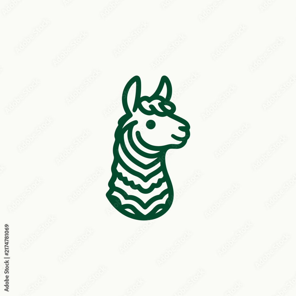 Naklejka premium Creative Llama Logo