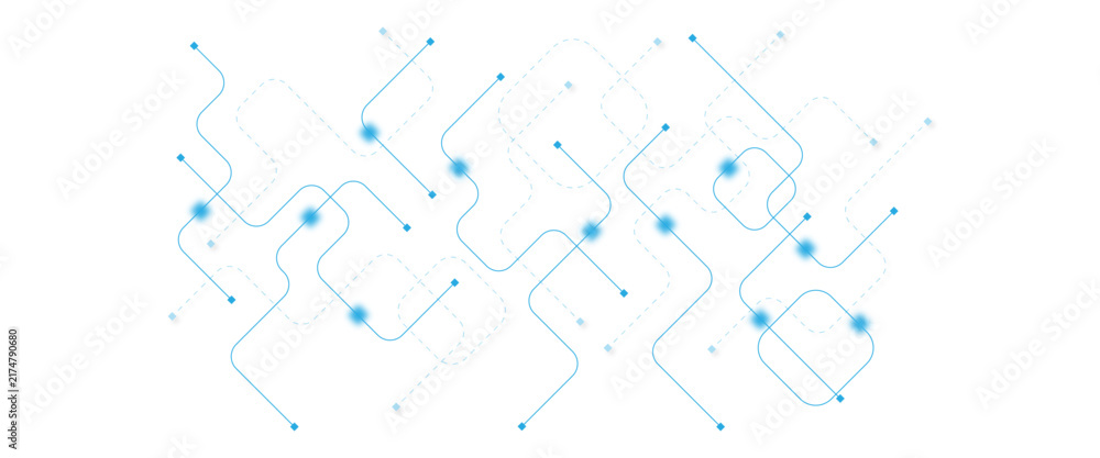 Obraz premium Abstract futuristic technology background. Technology background with crossed lines and dots.