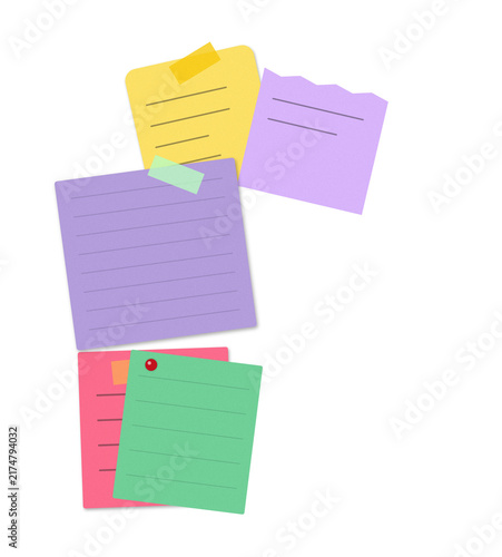 Flat filled sticky notes illustration for planning and organization