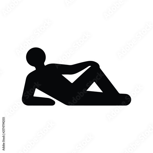 Konstfotografi Lying Man Black vector silhouette for logo or pictogram