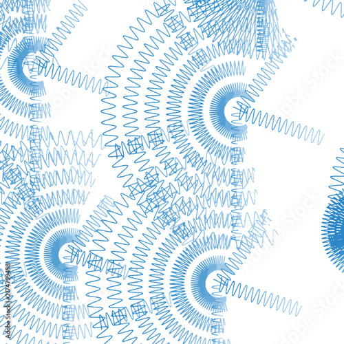 Abstract Blue Zig Zag Wave Line Pattern Vector Graphic on White Background