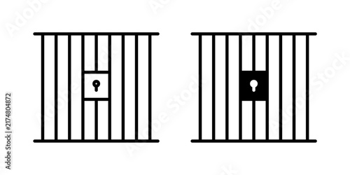 Prison Icon represents correctional facilities, detention, incarceration, law enforcement, criminal justice, security, and legal institutions.
