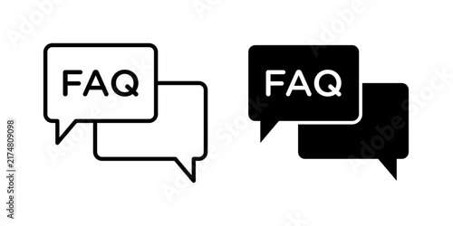 Foto FAQ Icon represents frequently asked questions, helpful answers, customer support, information resources, guidance, and common inquiries
