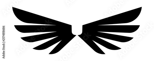 Classic spread out wings vector logo graphic element for vintage badging.