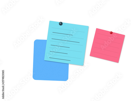 Flat filled sticky notes with clip pins for planning and reminders