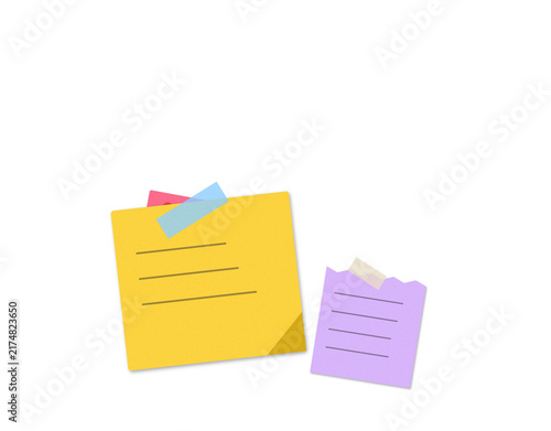 Flat filled sticky notes with corner flags for office organization