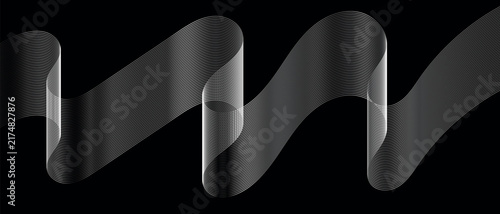 Elegant Transparent Glass Ribbon Wave Abstract Vector Background And Design Element