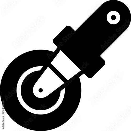 Foto pizza cutter icon illustration design with glyph