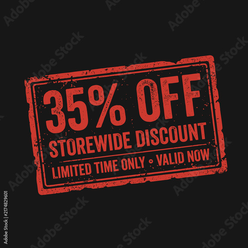 35 Off Storewide Discount Stamp Limited Time Offer Valid Now