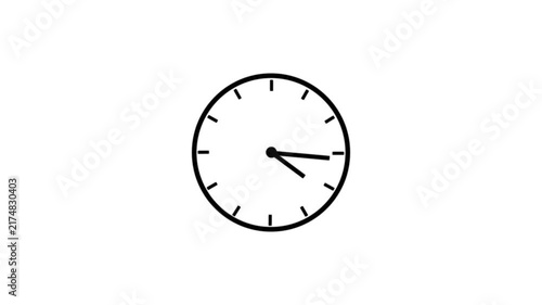 Time lapse of spinning clock animation in 12 Hour. Seamless motion animated footage. White colored watch with hands move quickly. Time concept. Alpha channel .