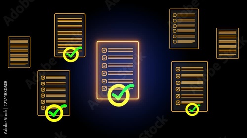 Online data checklist survey. Checklist, clipboard task business management. Productivity checklist and filling survey form online