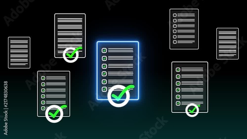 Online data checklist survey. Checklist, clipboard task business management. Productivity checklist and filling survey form online