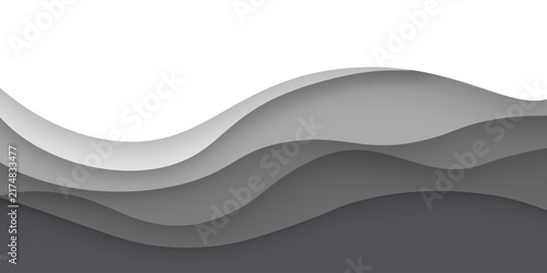 3D abstract background and gradient gray to black, paper cut shapes. Vector design layout for business presentations, flyers, posters and invitations