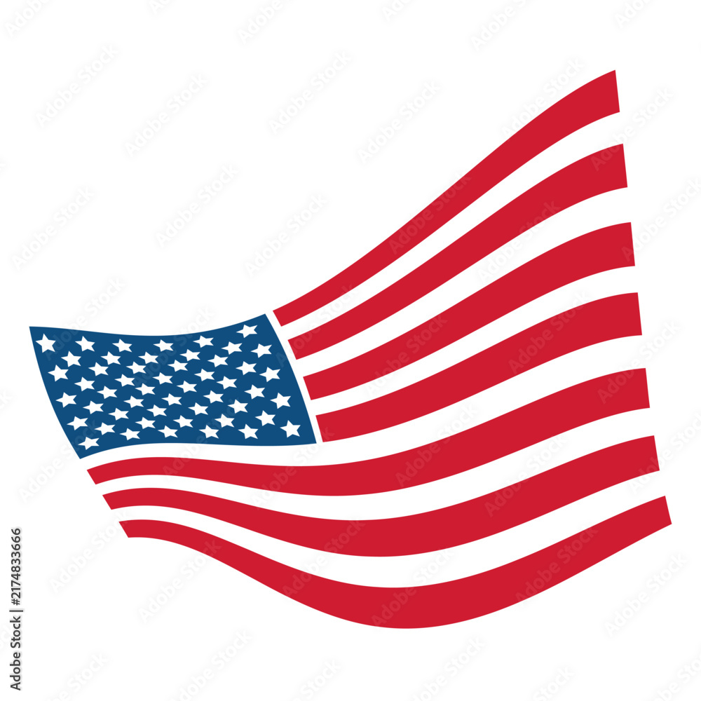 Obraz premium United States flag icon vector. American flag illustration sign. USA flag symbol. US national flag logo or mark.