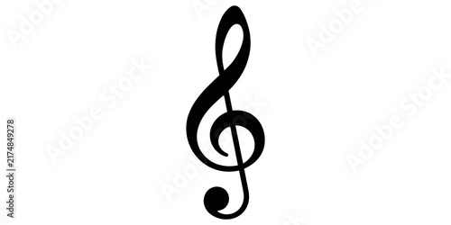 Принти на полотні Treble clef music symbol for musical notation and audio industry design elements