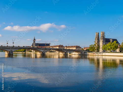Photography Church St Martin and Abbey of the Premontres in town Pont a Mousson on the Mosel