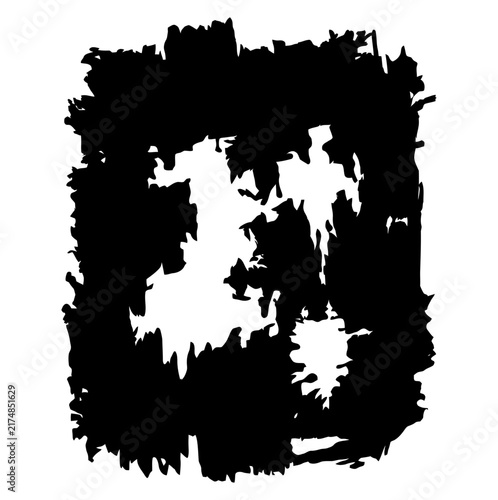 High contrast black grunge brush stroke frame design