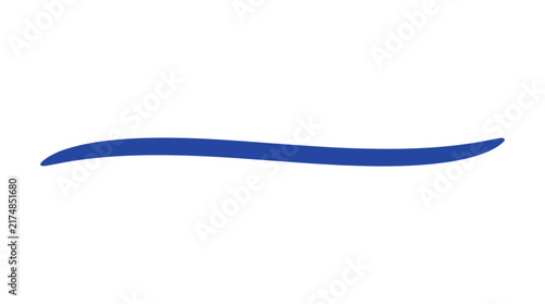Blue wave swoosh curved line design element