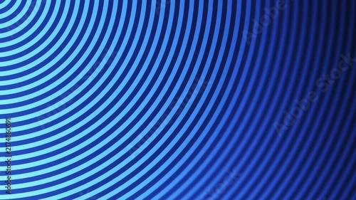 Blue and cyan curved stripe waves move in a bold optical pattern, creating a modern abstract motion background for music, VJ, tech and social design.