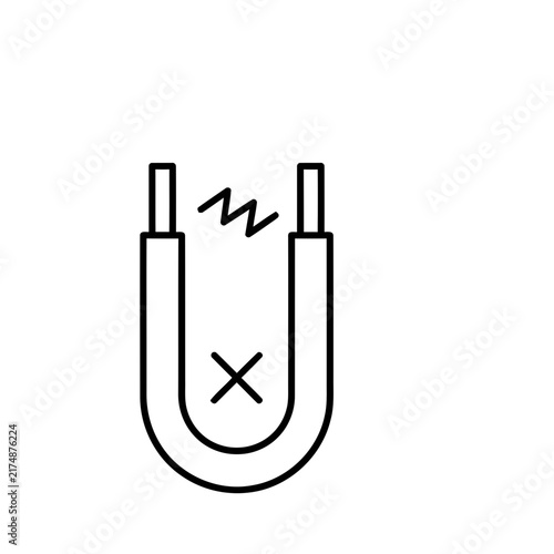 Horseshoe magnet with magnetic field lines