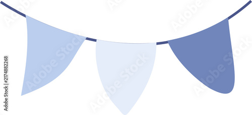 Bild auf Leinwand Blue and White Decorative Scalloped Banner