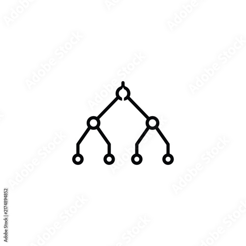 Family tree icon in minimal black and white style