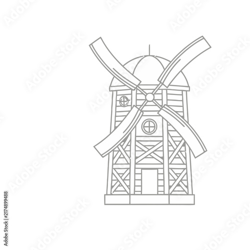 Outline of a traditional windmill